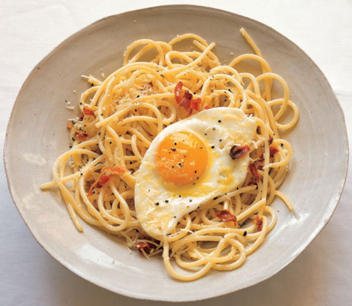 Spaghetti-with-herbs-chilies-and-eggs