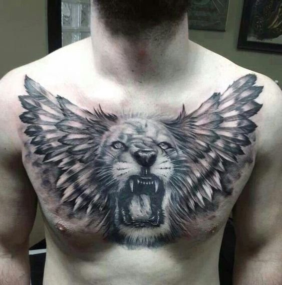 chest tattoo roar