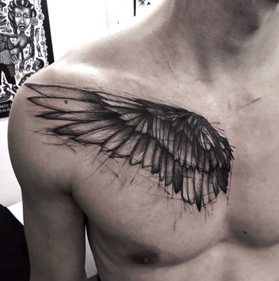 chest tattoo wings